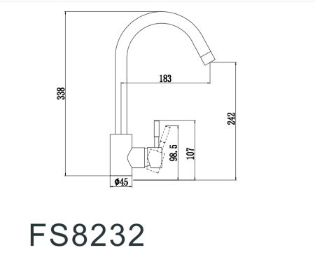 Смеситель для кухни Fmark FS8232 на мойку сатин