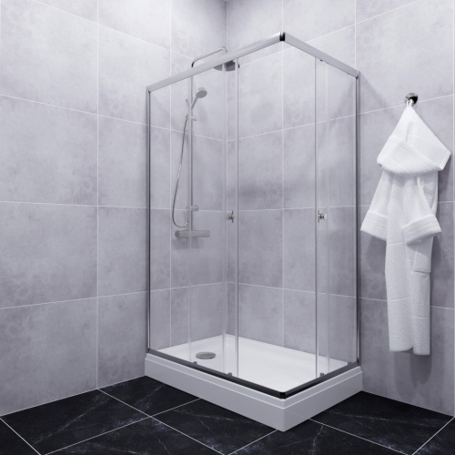 Душевой уголок Тритон Вента Щ0000049618 120х80 стекло прозрачное профиль хром с поддоном - фото 3